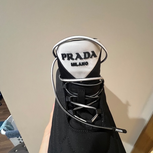 Prada Black and White Women's Sneakers - Picture 9 of 11